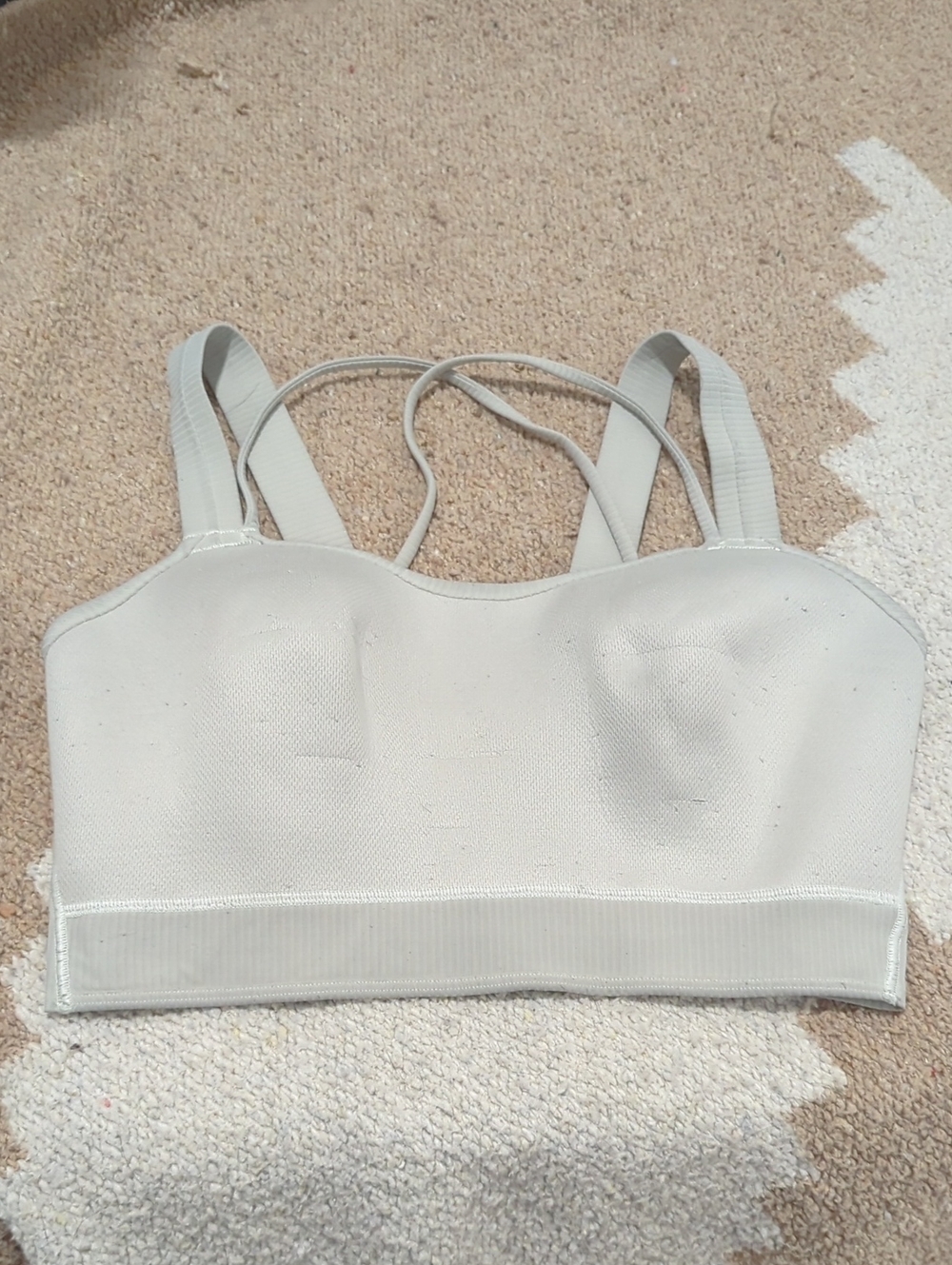 Lululemon 🍋 Ribbed Like A Cloud Bra 📐 8 In Bone - Picture 5 of 6